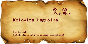 Kolovits Magdolna névjegykártya
